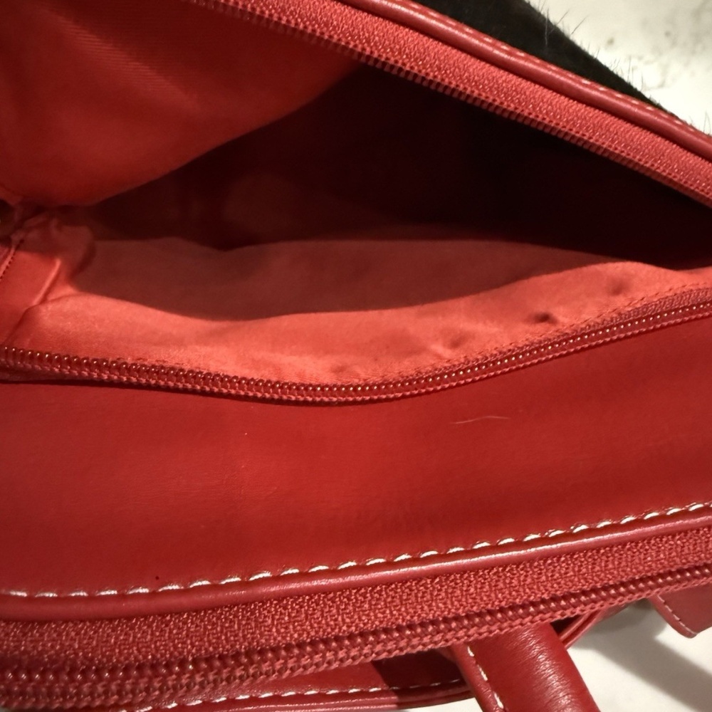 ili New York Red Leather Calf Hair Backpack - Picture 6 of 8